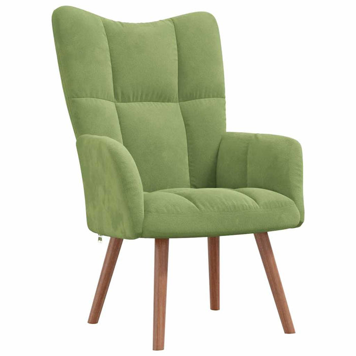 Scaun de relaxare cu taburet, verde deschis, catifea WALTI