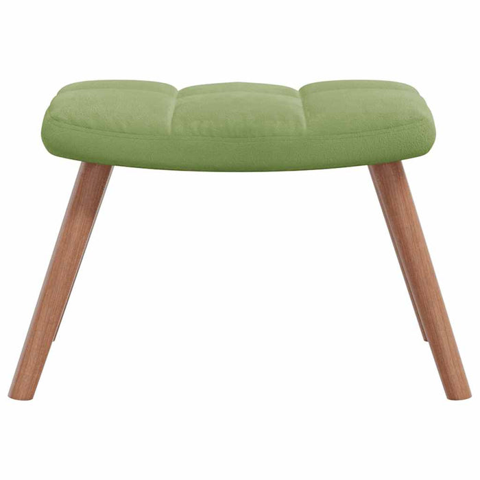 Scaun de relaxare cu taburet, verde deschis, catifea WALTI