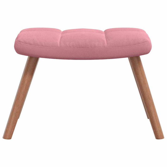 Scaun de relaxare cu taburet, roz, catifea WALTI