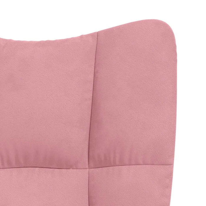 Scaun de relaxare cu taburet, roz, catifea WALTI