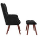 Scaun de relaxare cu taburet, negru, catifea - WALTI WALTI