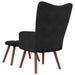 Scaun de relaxare cu taburet, negru, catifea - WALTI WALTI