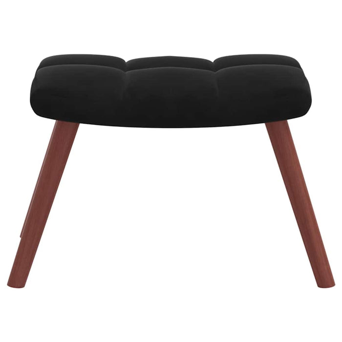 Scaun de relaxare cu taburet, negru, catifea - WALTI WALTI