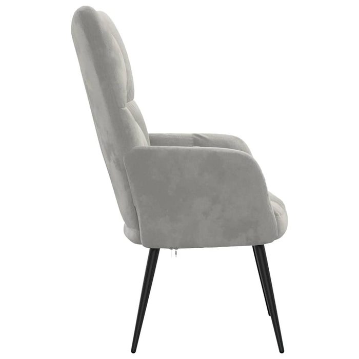 Scaun de relaxare, gri deschis, catifea WALTI