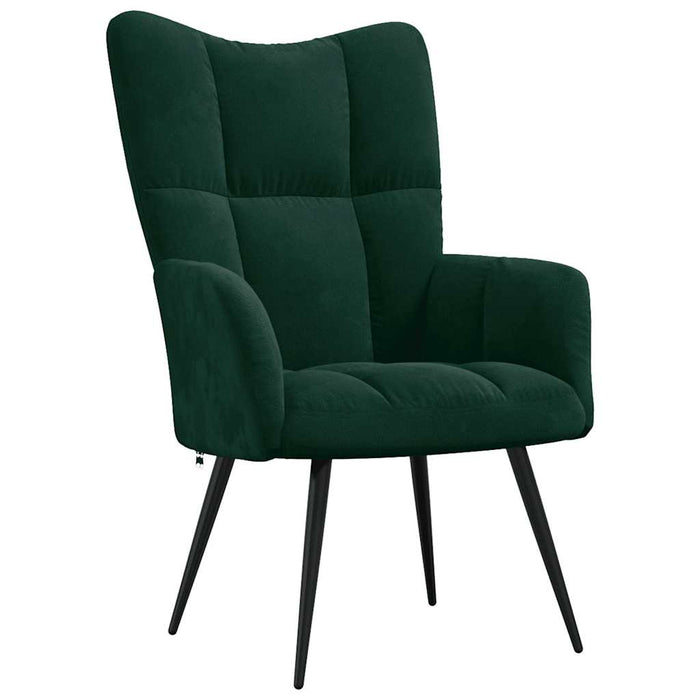 Scaun de relaxare, verde închis, catifea WALTI