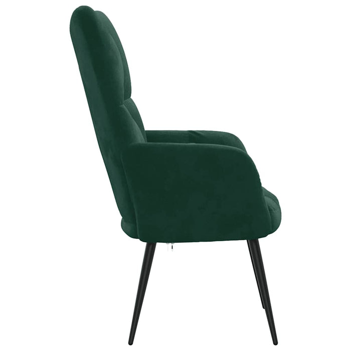 Scaun de relaxare, verde închis, catifea WALTI