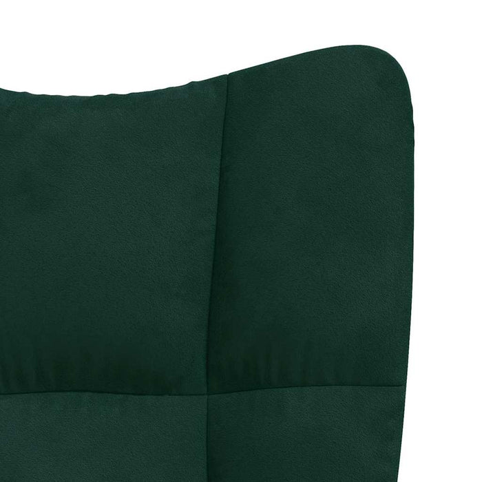 Scaun de relaxare, verde închis, catifea WALTI