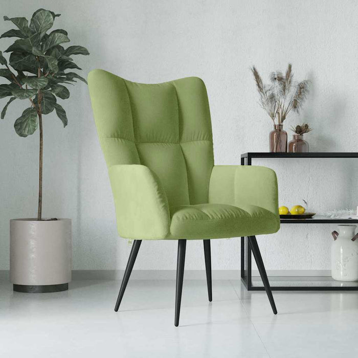 Scaun de relaxare, verde deschis, catifea - WALTI WALTI