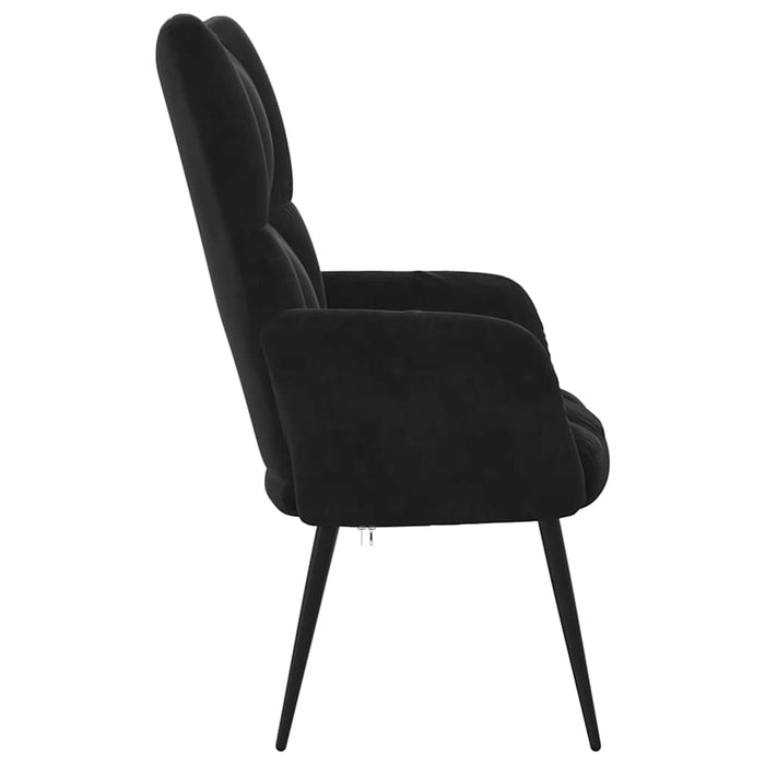 Scaun de relaxare, negru, catifea - WALTI WALTI