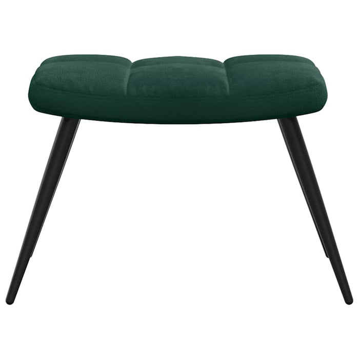 Scaun de relaxare cu taburet, verde închis, catifea WALTI
