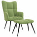 Scaun de relaxare cu taburet, verde deschis, catifea - WALTI WALTI