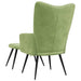 Scaun de relaxare cu taburet, verde deschis, catifea - WALTI WALTI