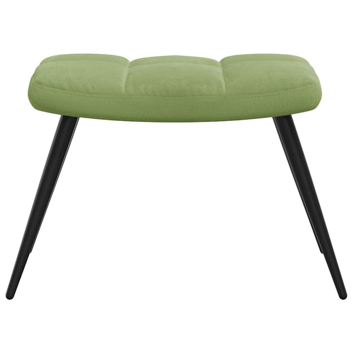 Scaun de relaxare cu taburet, verde deschis, catifea - WALTI WALTI