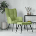 Scaun de relaxare cu taburet, verde deschis, catifea - WALTI WALTI