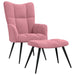 Scaun de relaxare cu taburet, roz, catifea - WALTI WALTI