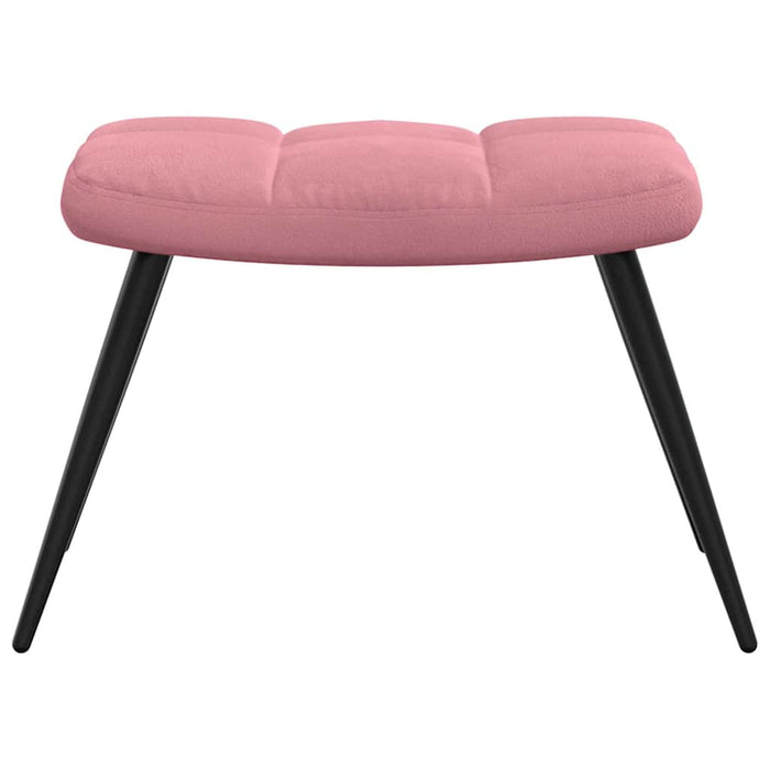 Scaun de relaxare cu taburet, roz, catifea - WALTI WALTI