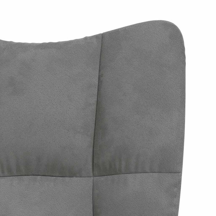 Scaun de relaxare cu taburet, gri închis, catifea - WALTI WALTI
