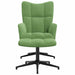 Scaun de relaxare cu taburet, verde deschis, catifea - WALTI WALTI
