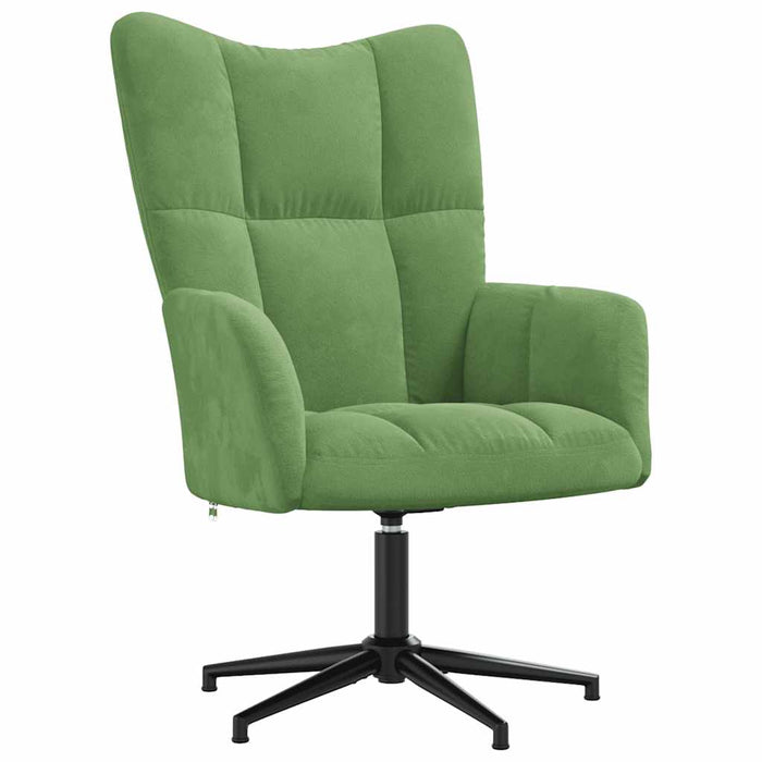 Scaun de relaxare cu taburet, verde deschis, catifea - WALTI WALTI