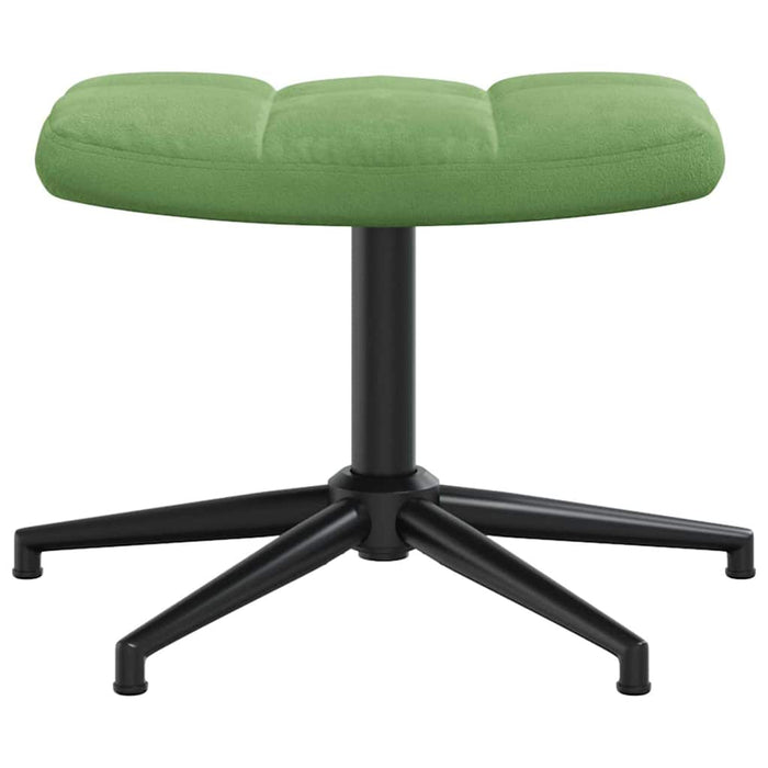 Scaun de relaxare cu taburet, verde deschis, catifea - WALTI WALTI