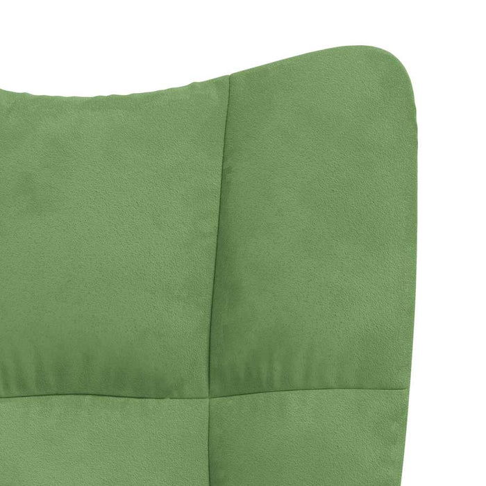 Scaun de relaxare cu taburet, verde deschis, catifea - WALTI WALTI