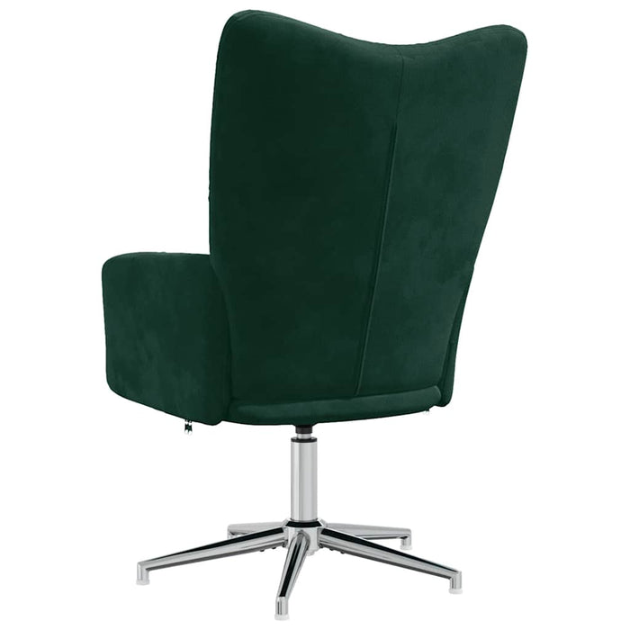 Scaun de relaxare, verde închis, catifea WALTI
