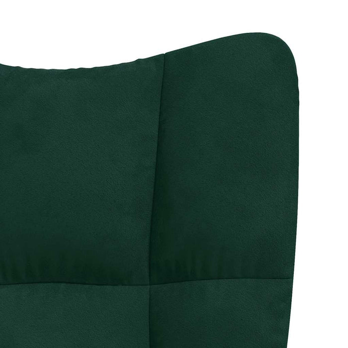 Scaun de relaxare, verde închis, catifea WALTI