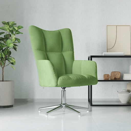 Scaun de relaxare, verde deschis, catifea - WALTI WALTI