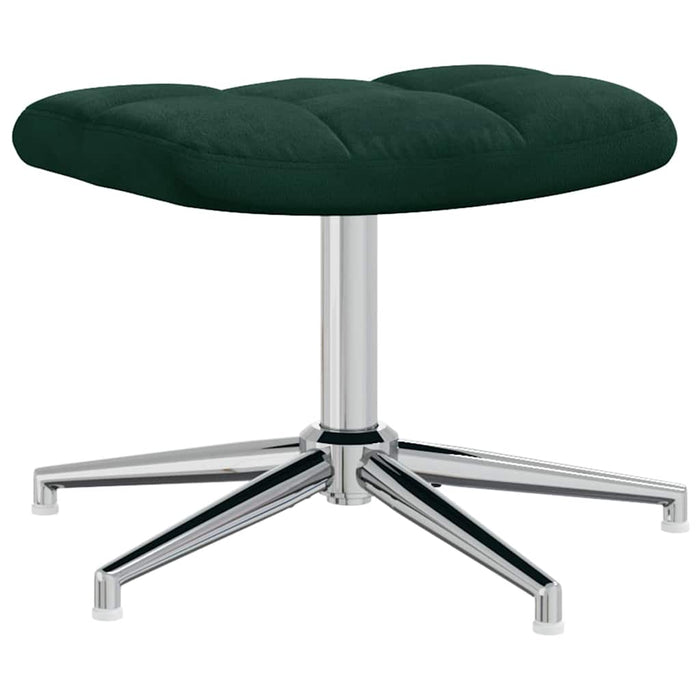 Scaun de relaxare cu taburet, verde închis, catifea - WALTI WALTI