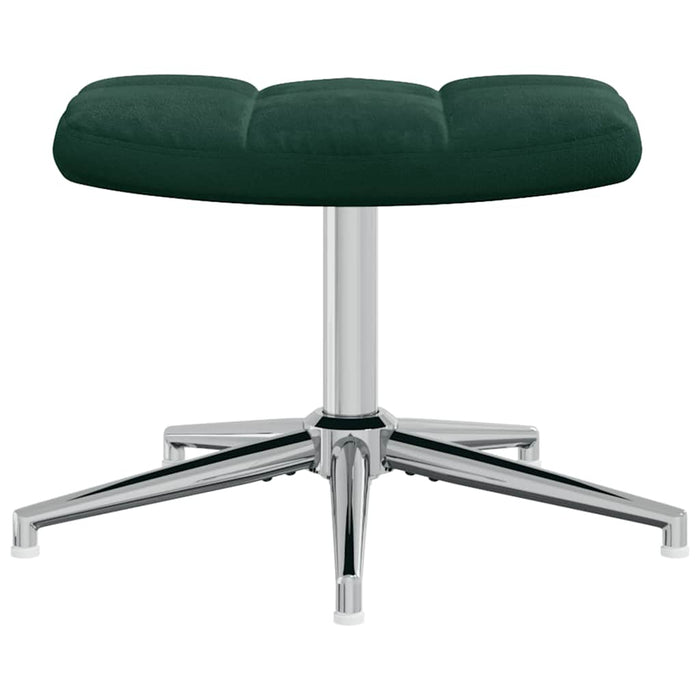 Scaun de relaxare cu taburet, verde închis, catifea - WALTI WALTI