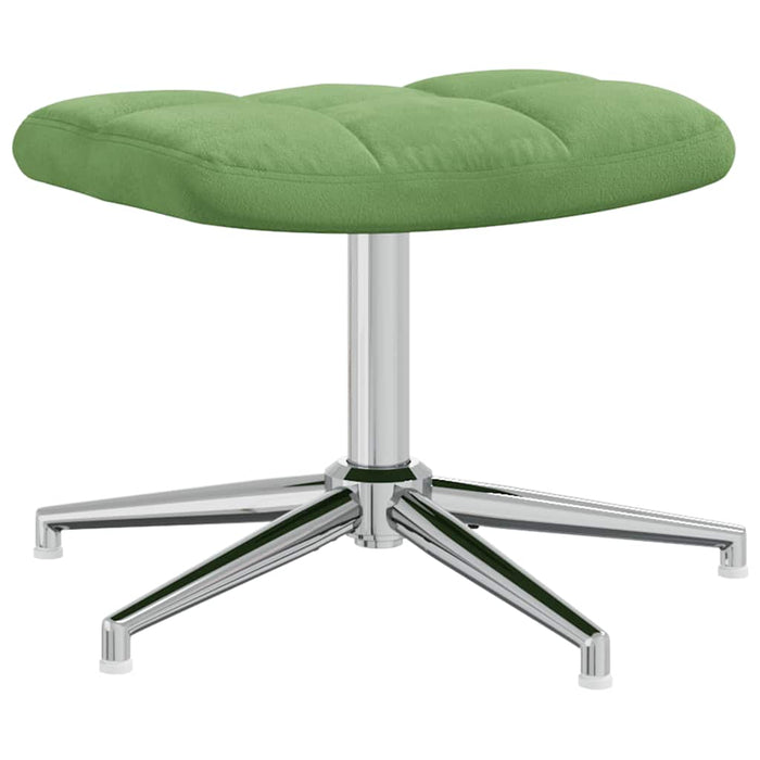 Scaun de relaxare cu taburet, verde deschis, catifea WALTI