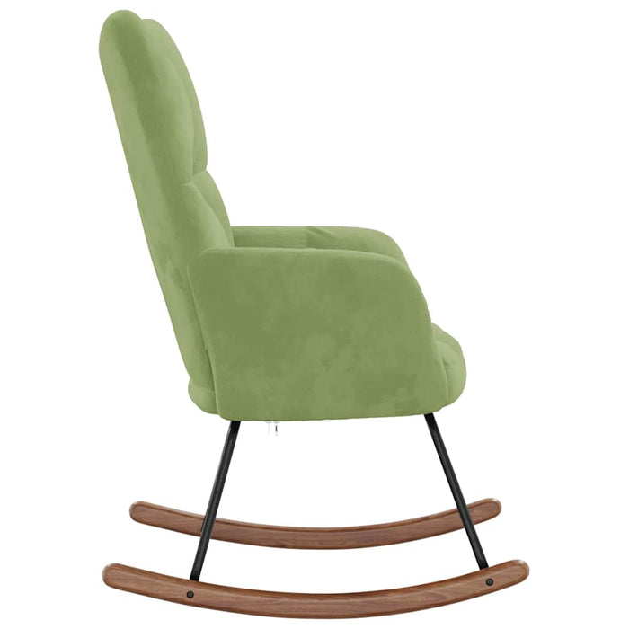 Scaun balansoar, verde deschis, catifea - WALTI WALTI