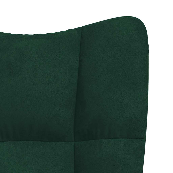 Scaun balansoar cu taburet, verde închis, catifea - WALTI WALTI