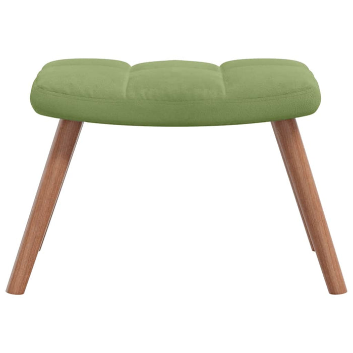 Scaun balansoar cu taburet, verde deschis, catifea WALTI