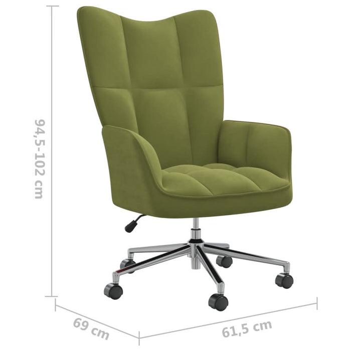 Scaun de relaxare, verde deschis, catifea - WALTI WALTI