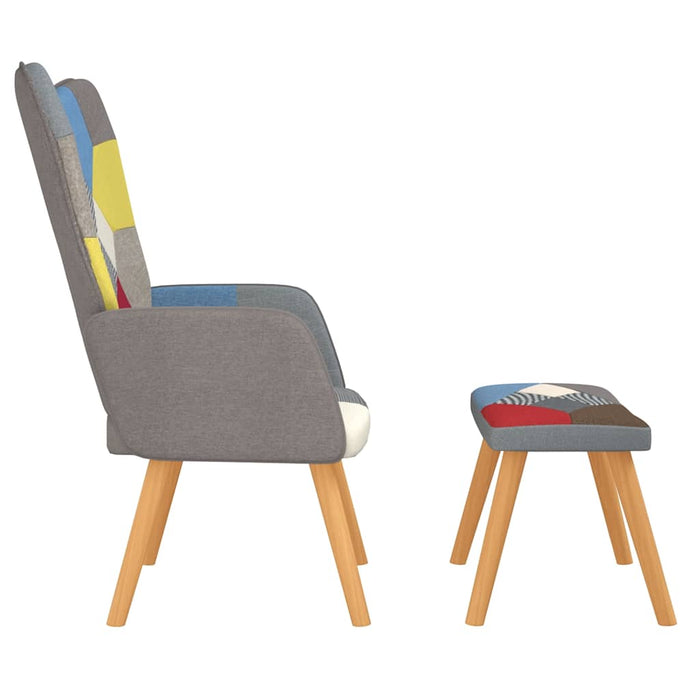 Scaun de relaxare cu taburet, textil, petice WALTI
