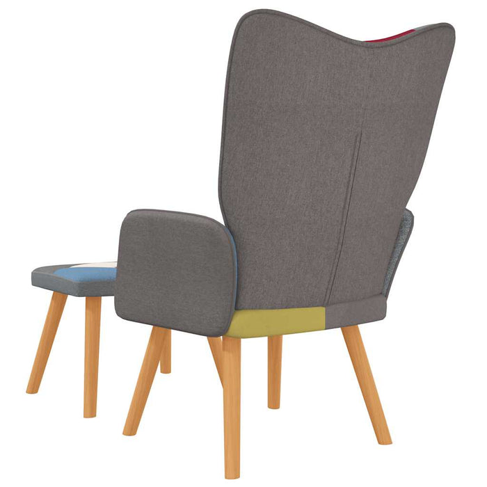 Scaun de relaxare cu taburet, textil, petice WALTI