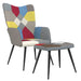 Scaun de relaxare cu taburet, textil, petice - WALTI WALTI