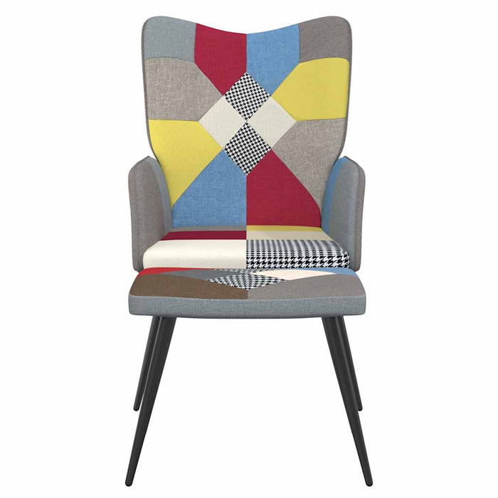Scaun de relaxare cu taburet, textil, petice - WALTI WALTI