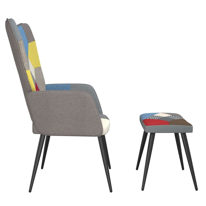 Scaun de relaxare cu taburet, textil, petice - WALTI WALTI