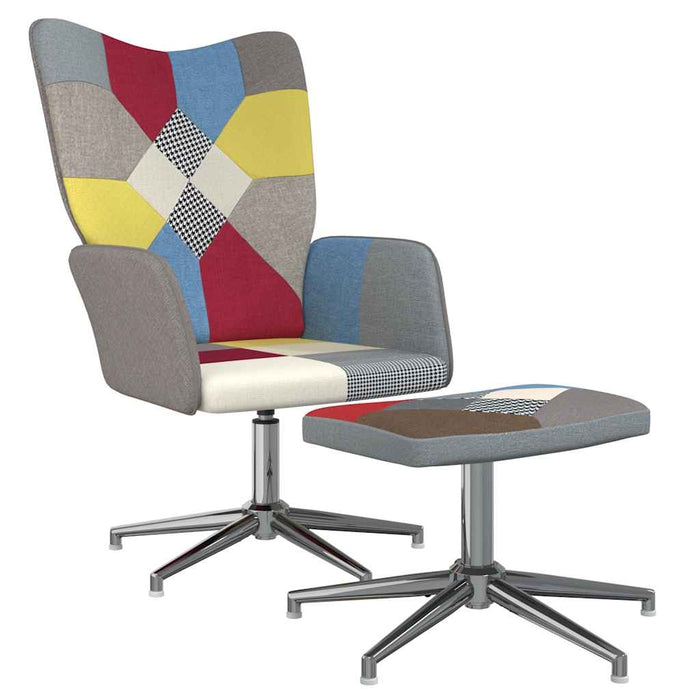 Scaun de relaxare cu taburet, textil, petice - WALTI WALTI
