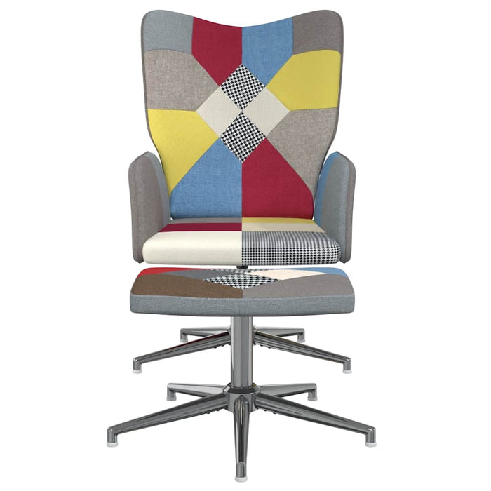 Scaun de relaxare cu taburet, textil, petice - WALTI WALTI