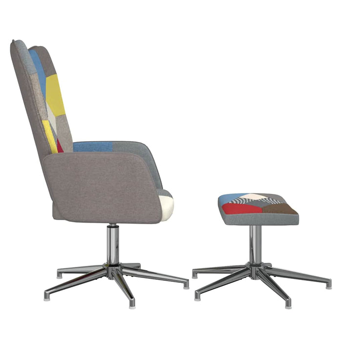 Scaun de relaxare cu taburet, textil, petice - WALTI WALTI