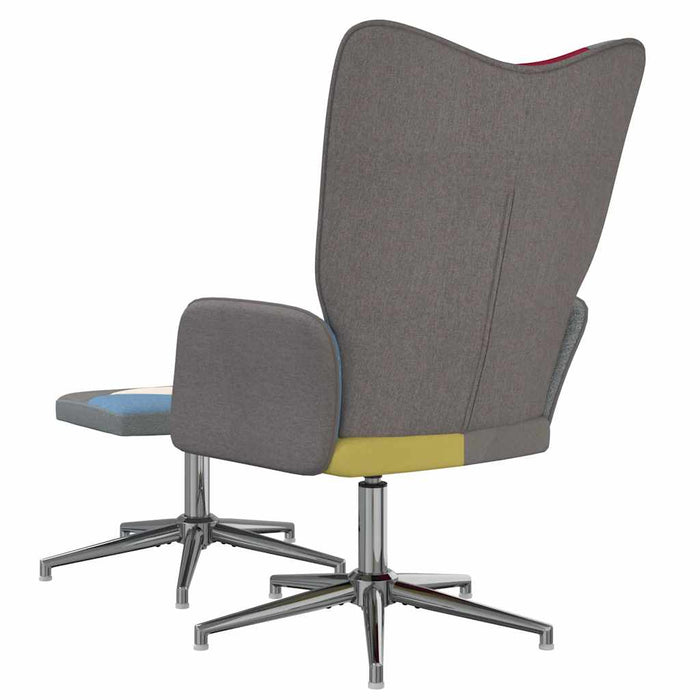Scaun de relaxare cu taburet, textil, petice - WALTI WALTI