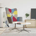 Scaun de relaxare cu taburet, textil, petice - WALTI WALTI