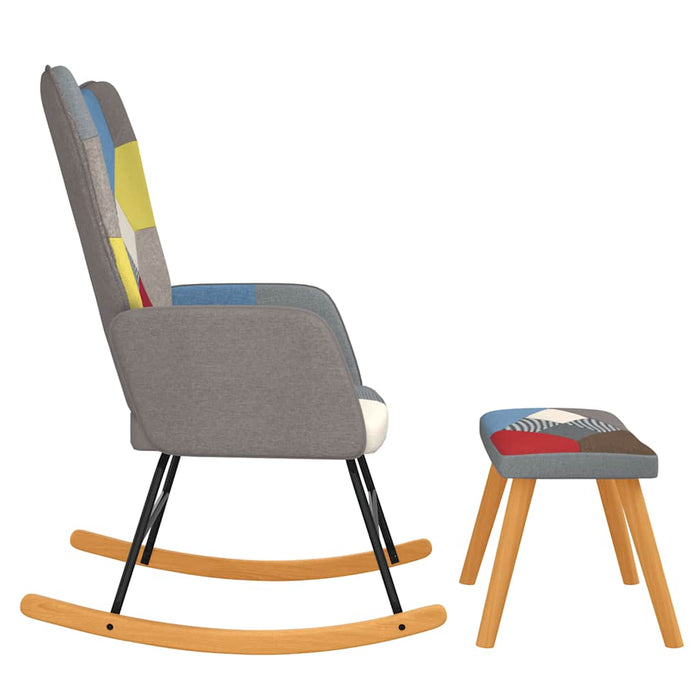 Scaun balansoar cu taburet, mozaic, material textil - WALTI WALTI