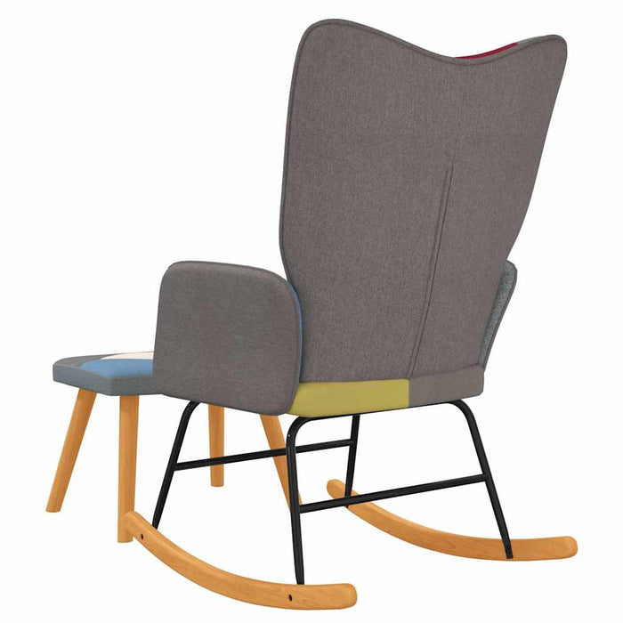 Scaun balansoar cu taburet, mozaic, material textil - WALTI WALTI