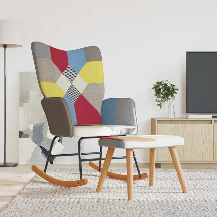Scaun balansoar cu taburet, mozaic, material textil - WALTI WALTI