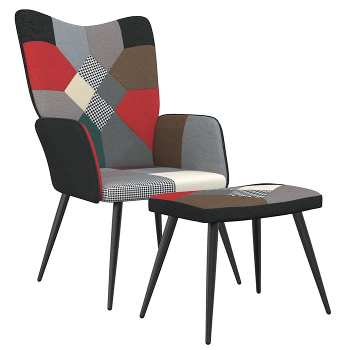 Scaun de relaxare cu taburet, textil, petice - WALTI WALTI
