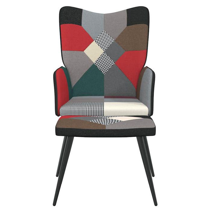 Scaun de relaxare cu taburet, textil, petice - WALTI WALTI
